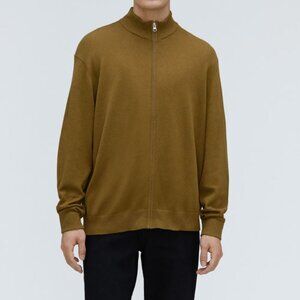 Everlane Men’s | Organic Cotton "No-Sweat Full Zip Sweater" Tapenade Tan | Large